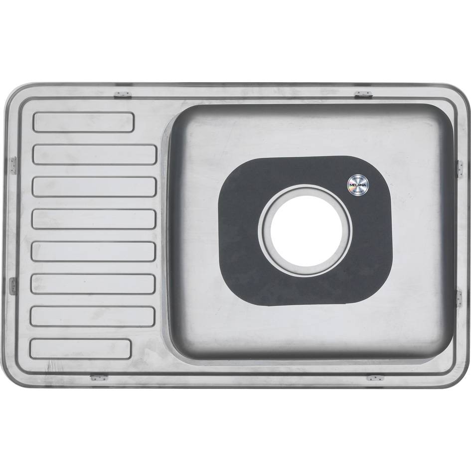 Купить мойка врезная 66*43 (1,0 мм) полированая чаша сатин, melana. в Иваново магазин сантехники Суперстрой