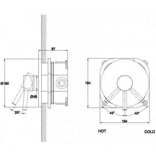 Купить смеситель merkur 26117 скрытого монтажа, kaiser в Иваново магазин сантехники Суперстрой