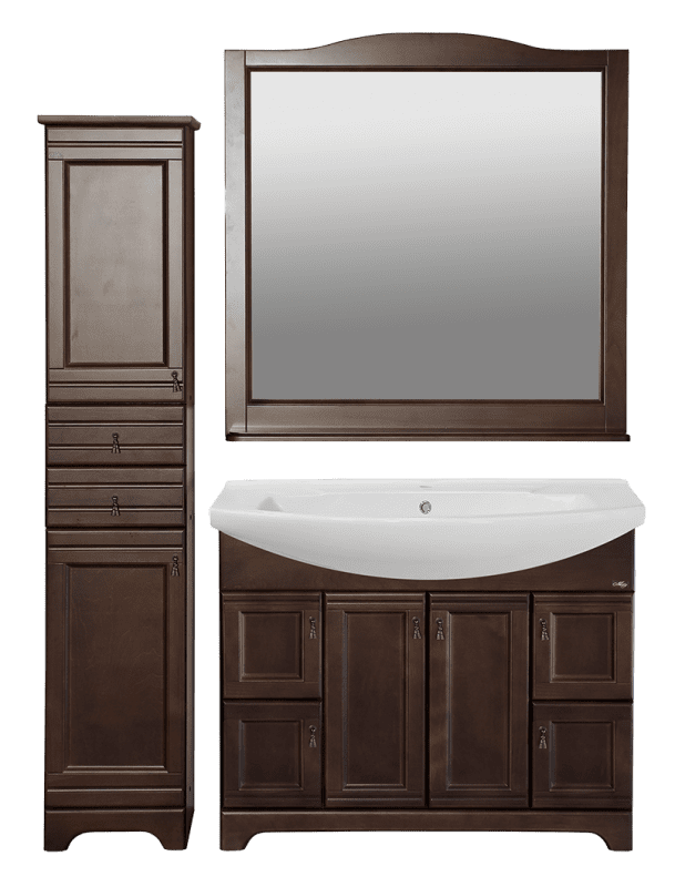 Купить тумба римини -105 напол, орех + рак. стиль-1050, misty. в Иваново магазин сантехники Суперстрой