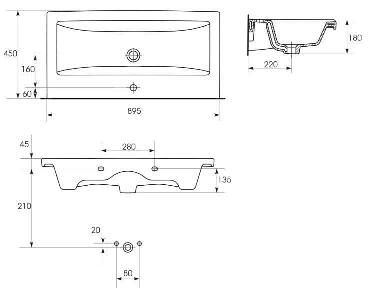 Купить тумба дели-90 подвесная белая  2 ящика+раковина, misty. в Иваново магазин сантехники Суперстрой