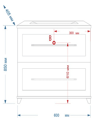 Купить тумба марта-60 голубая матовая + раковина ,misty. в Иваново магазин сантехники Суперстрой