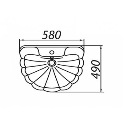 Купить раковина орхидея 58*49 бело-голубая, будфарфор. в Иваново магазин сантехники Суперстрой