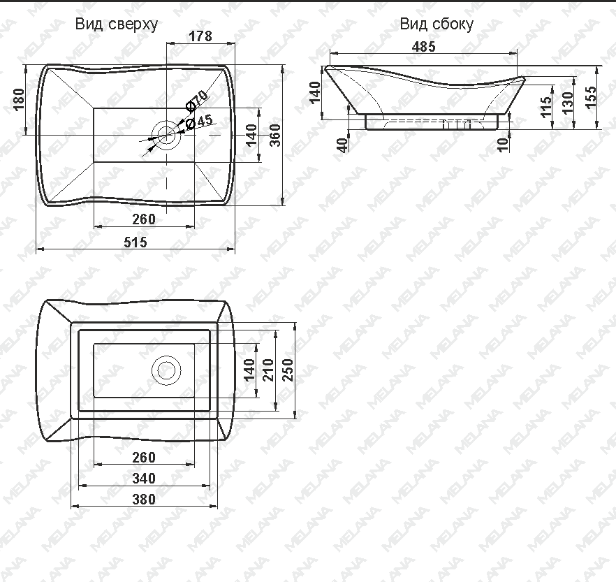 Купить раковина 7459,  melana . в Иваново магазин сантехники Суперстрой