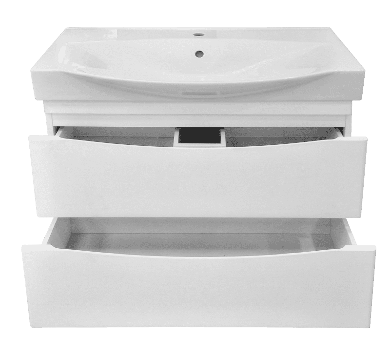 Купить тумба элвис-85 2 ящика белая + рак. элвис кировит, misty. в Иваново магазин сантехники Суперстрой