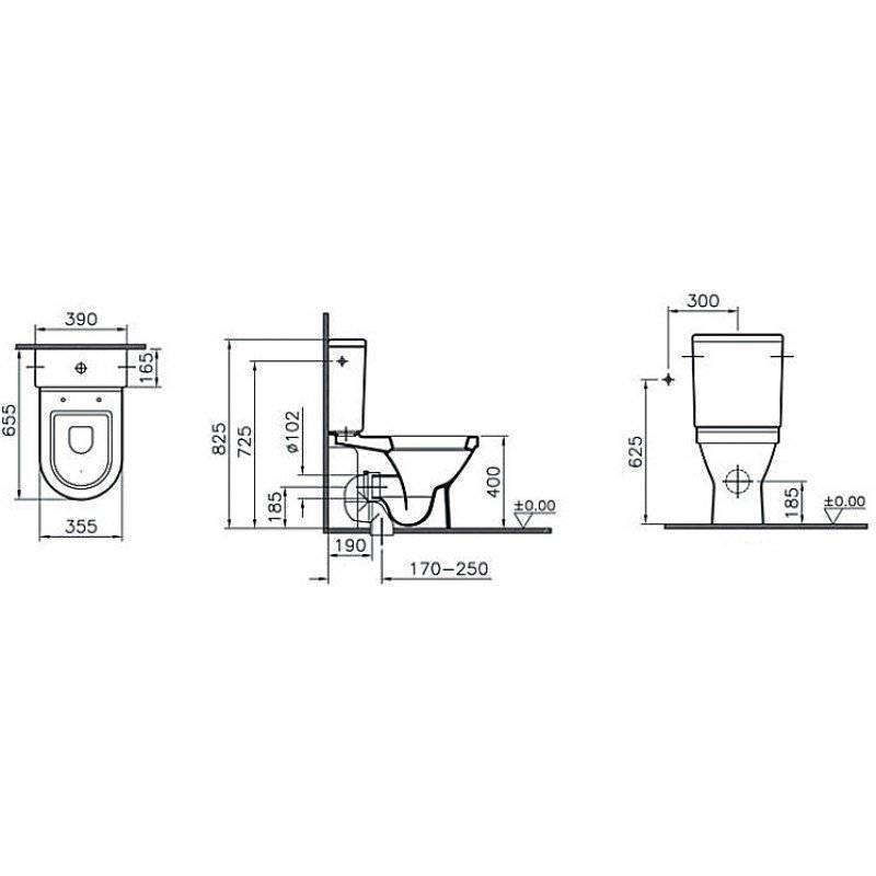 Купить компакт-унитаз "d-light" 9014в003-7209 без ободковый,микролифт, меанизм gerebit,vitra. в Иваново магазин сантехники Суперстрой
