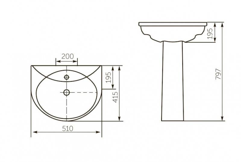 Купить раковина на пьедестале комфорт синяя, киров(rosa). в Иваново магазин сантехники Суперстрой