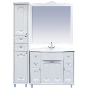 Купить тумба грация -105  с 2 ящ. белая эмаль,misty. в Иваново магазин сантехники Суперстрой