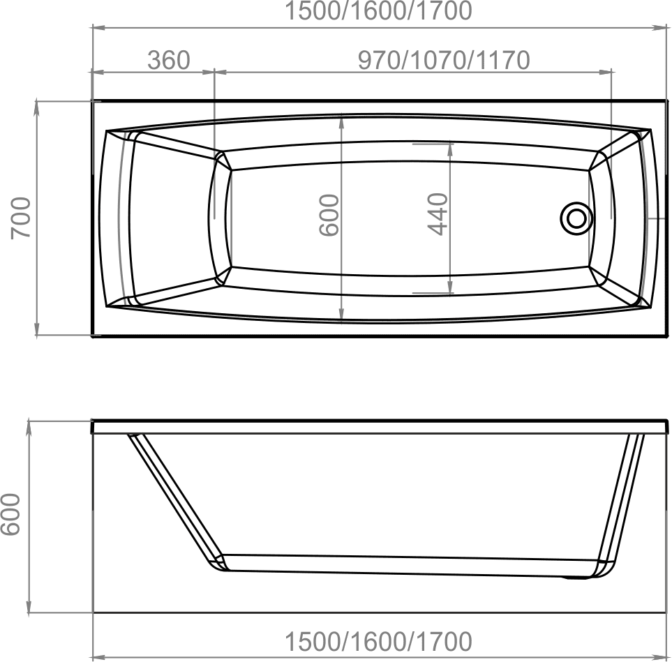 Купить ванна акриловая  rest 1600*700*600,domani-spa в Иваново магазин сантехники Суперстрой