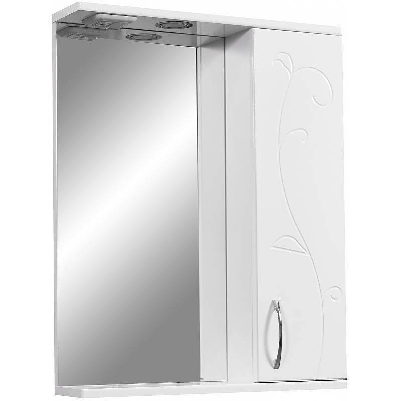 Купить зеркало-шкаф фантазия-55 белый, stella polar. в Иваново магазин сантехники Суперстрой