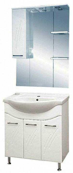 Купить зеркало-шкаф флори-75 левое, свет, misty. в Иваново магазин сантехники Суперстрой