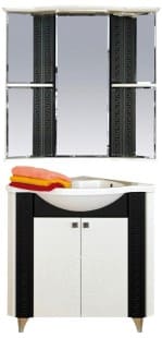 Купить тумба олимпия-60 угловая белая фактур + раковина, misty. в Иваново магазин сантехники Суперстрой