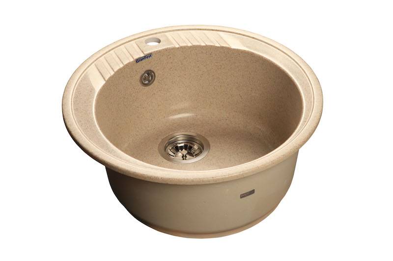 Купить мойка кухонная керамогранит rondo gf-r520 (песочная 302), granfest. в Иваново магазин сантехники Суперстрой