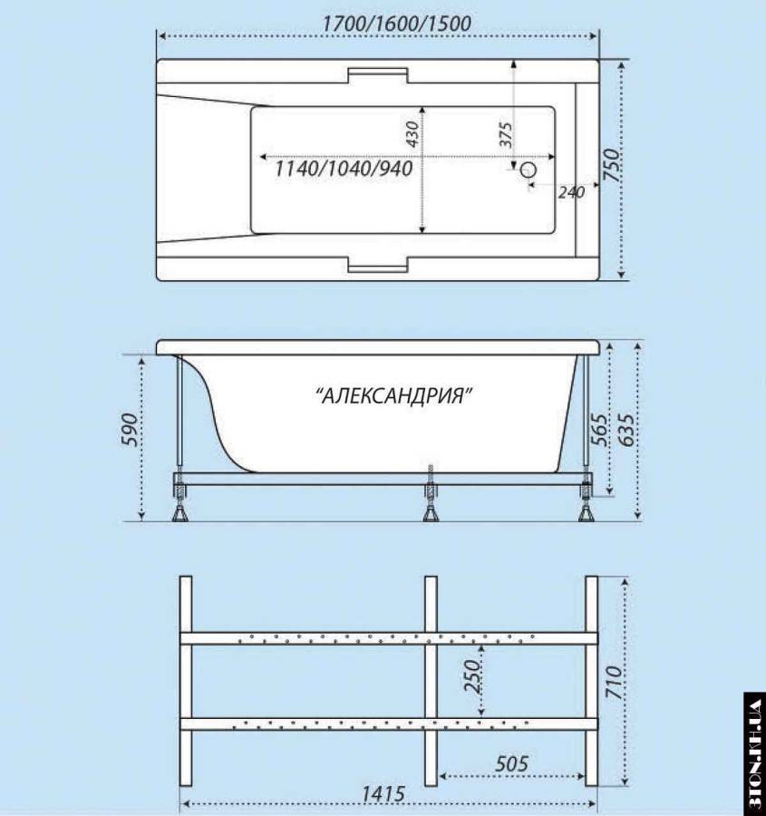 Купить ванна акриловая александрия 1600 * 750,тритон. в Иваново магазин сантехники Суперстрой