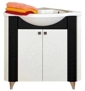 Купить тумба олимпия-60 угловая белая фактур + раковина, misty. в Иваново магазин сантехники Суперстрой