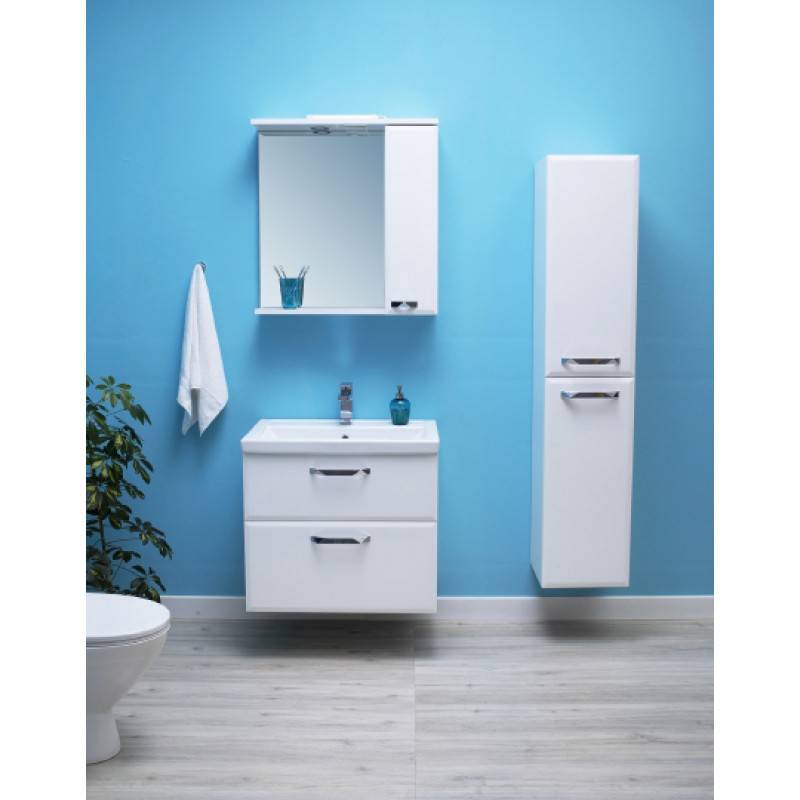 Купить зеркальный шкаф cristal 60 п, 1/дв, белый, sanstar в Иваново магазин сантехники Суперстрой