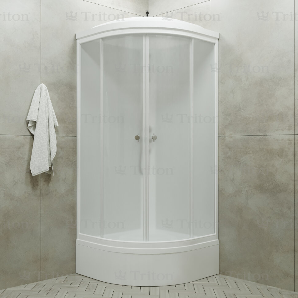 Купить душевая кабина вельвет в 90*90,сп,рифлен,бел, тритон. в Иваново магазин сантехники Суперстрой