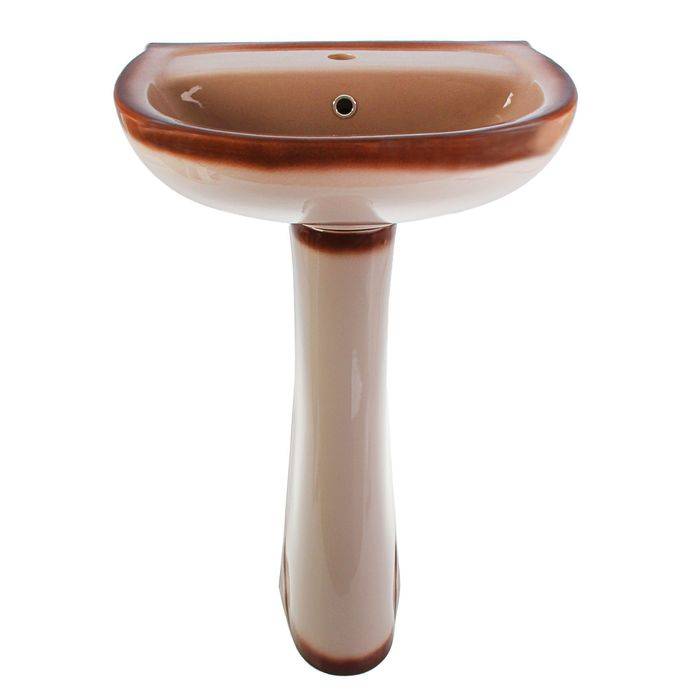 Купить раковина на пьедестале версия бежевый декор, перелив, воротынск. в Иваново магазин сантехники Суперстрой