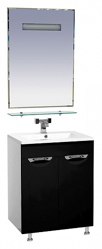 Купить тумба кристи -60 прямая с б/к черная эмаль,misty в Иваново магазин сантехники Суперстрой