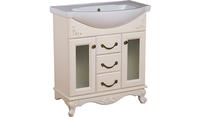 Купить тумба напольная версаль 75с слоновая кость+раковина элеганс, good door. в Иваново магазин сантехники Суперстрой