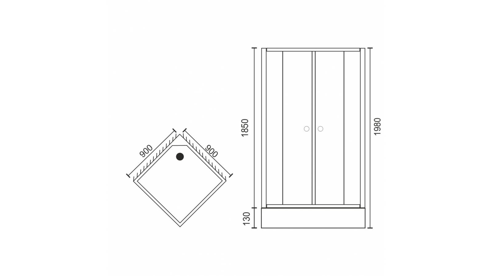 Купить душевой угол альфа 90*90*200 нп мс,bellsan в Иваново магазин сантехники Суперстрой