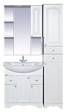 Купить зеркало - шкаф валерия - 85,белое фактур. правое со светом, misty. в Иваново магазин сантехники Суперстрой