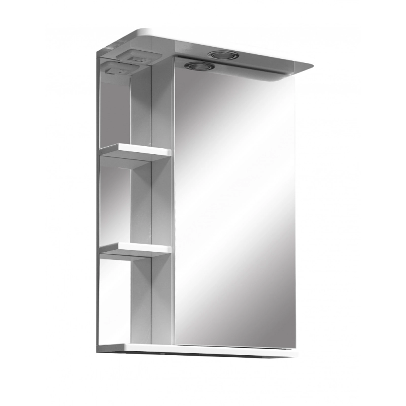 Купить зеркало-шкаф нелея-55/с правое белый, stella polar. в Иваново магазин сантехники Суперстрой