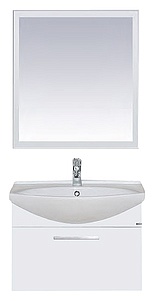 Купить тумба веста - 65 подвесная белая с 1 ящ. + раковина,misty в Иваново магазин сантехники Суперстрой