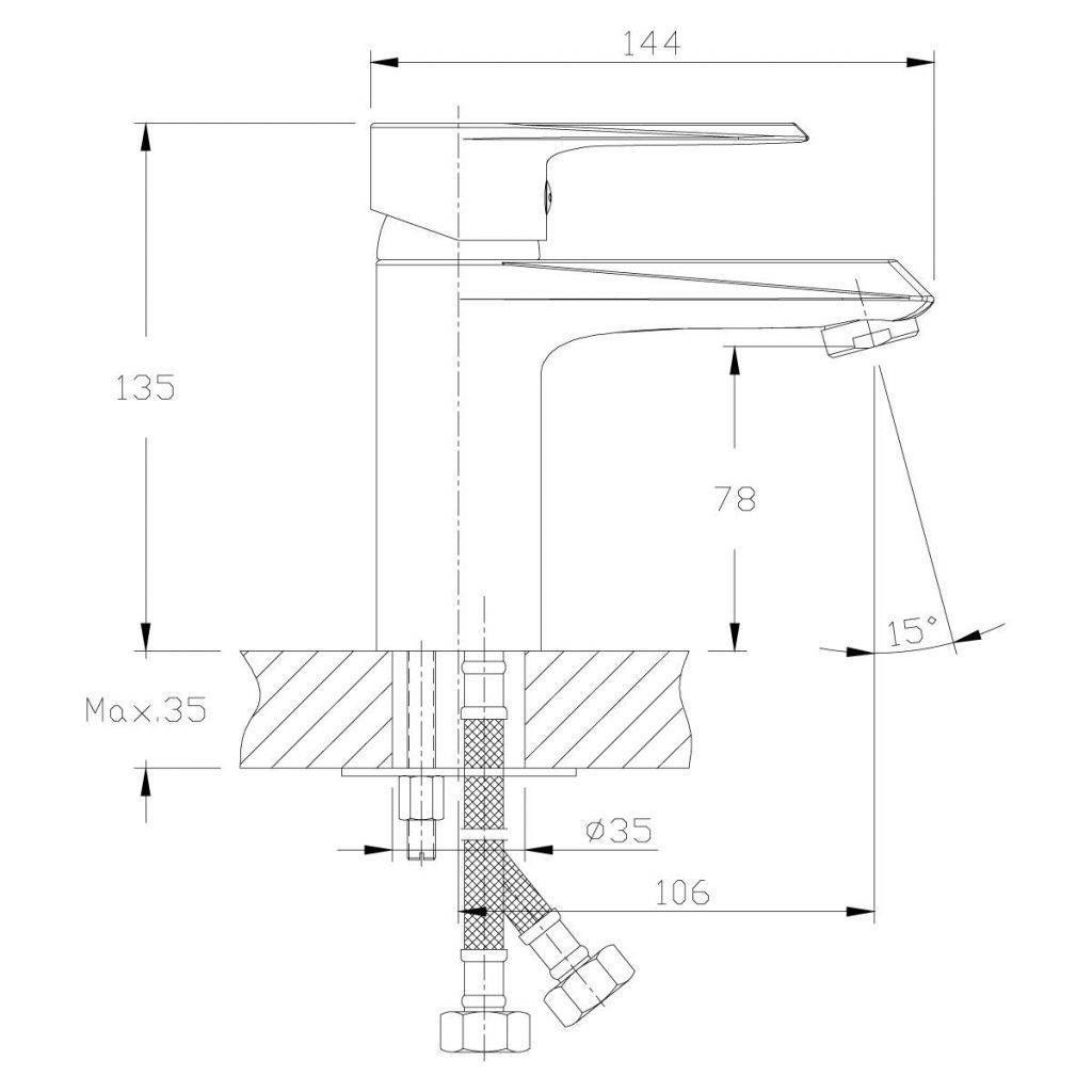 Купить смеситель для раковины rs28-11, rossinka. в Иваново магазин сантехники Суперстрой