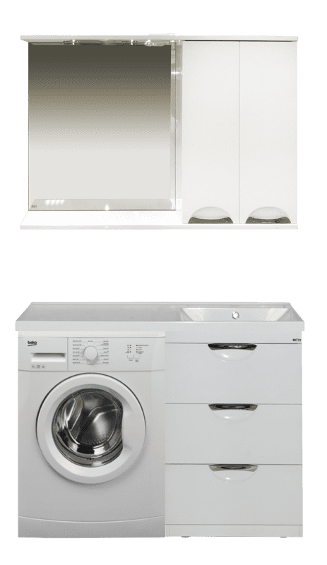 Купить тумба куба-105*49. 3 ящ. правая(для стир/машины), misty. в Иваново магазин сантехники Суперстрой