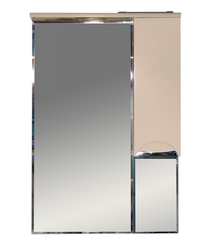 Купить зеркало-шкаф жасмин - 65 прав. (свет)  бежевая эмаль, misty. в Иваново магазин сантехники Суперстрой