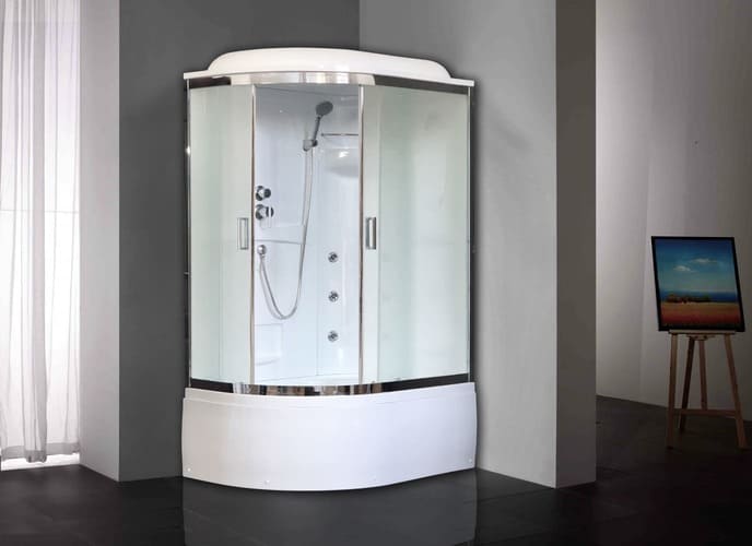 Купить душевая кабина royal rb 8120bk2-t-ch,r вп,пс,акриловые задние стенки, гидромассаж в Иваново магазин сантехники Суперстрой