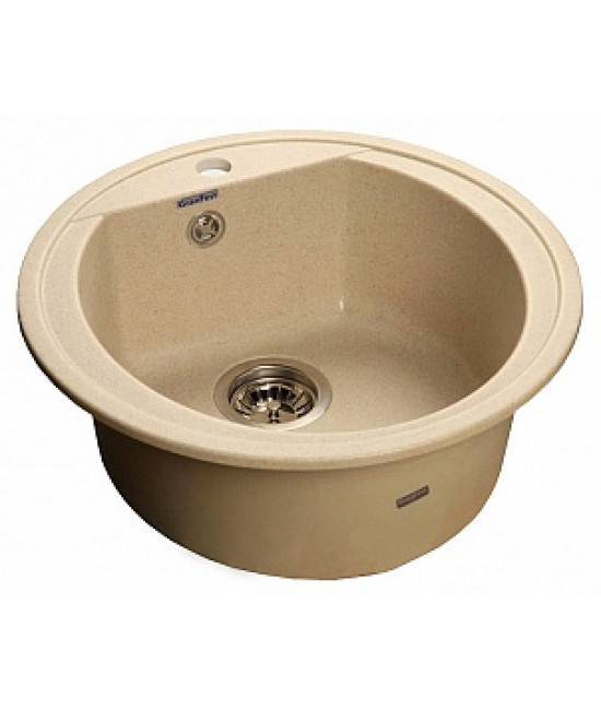 Купить мойка кухонная керамогранит rondo gf-r500 (бежевая 328),granfest. в Иваново магазин сантехники Суперстрой
