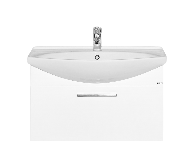 Купить тумба веста - 105 подвесная белая с 1 ящ. + раковина,misty в Иваново магазин сантехники Суперстрой