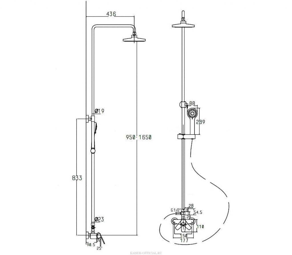 Купить душевая система guss 68182,kaiser в Иваново магазин сантехники Суперстрой