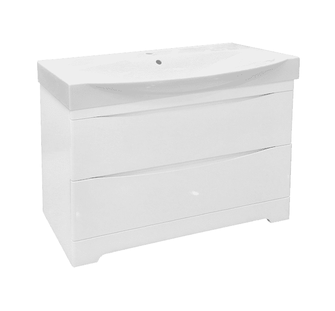 Купить тумба элвис-105 2 ящика белая + раковина элвис , misty. в Иваново магазин сантехники Суперстрой