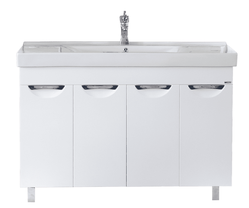 Купить тумба софия-120 белая, прямая + рак.овина, misty. в Иваново магазин сантехники Суперстрой