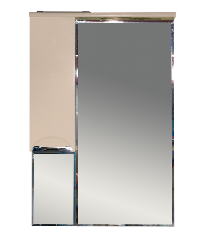 Купить зеркало-шкаф жасмин - 65 лев. (свет)  бежевая эмаль,misty. в Иваново магазин сантехники Суперстрой