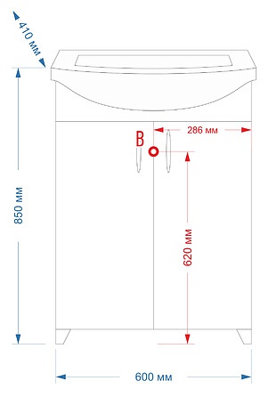 Купить тумба балтика - 60  прямая, белая, misty. в Иваново магазин сантехники Суперстрой