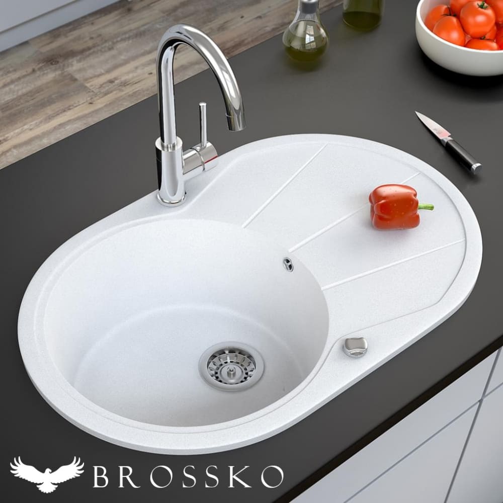 Купить мойка композитная veronika 605 (т.беж), brossko. в Иваново магазин сантехники Суперстрой