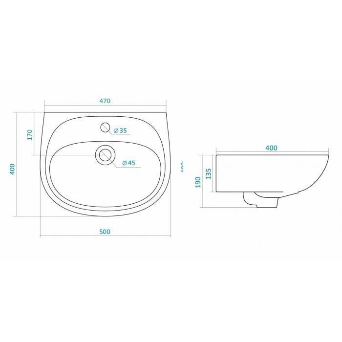 Купить раковина на пьедестале анимо 50  без отверстия,santek в Иваново магазин сантехники Суперстрой