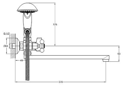 Купить смеситель для ванны с душем qtz7-a856, g-lauf. в Иваново магазин сантехники Суперстрой