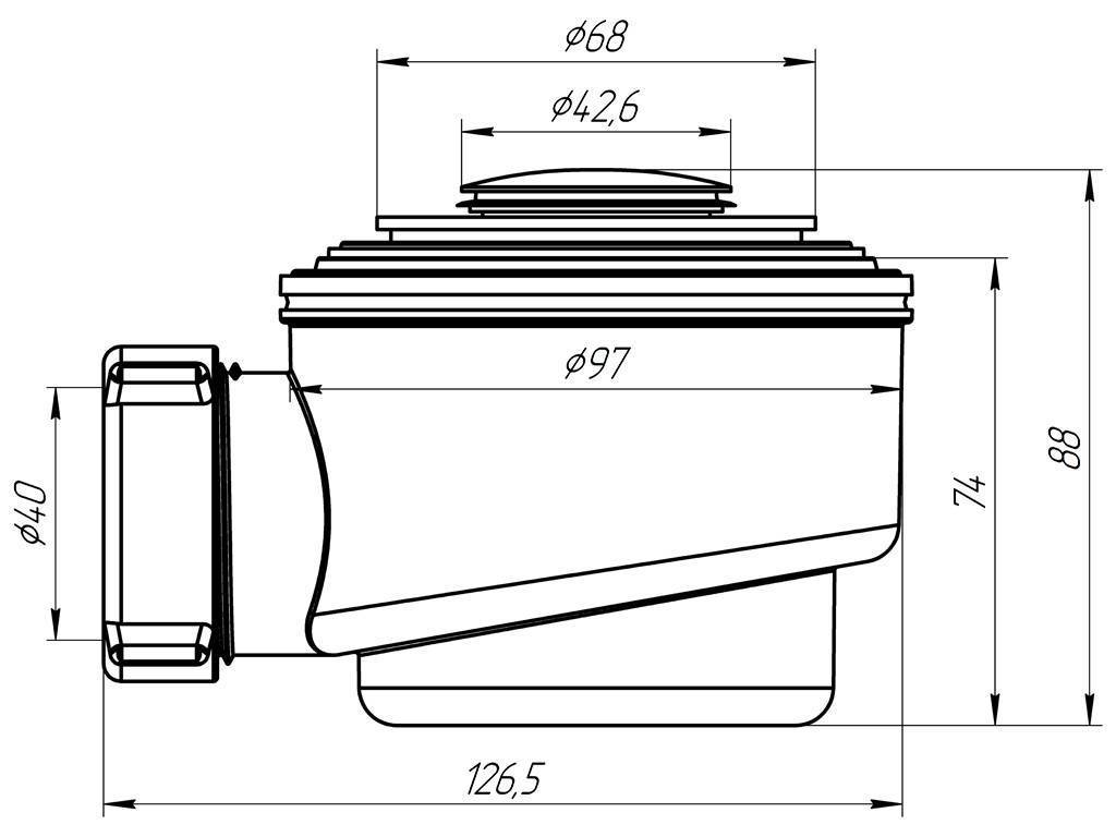 Купить сифон e410cl клик-клак для поддона, ани. в Иваново магазин сантехники Суперстрой