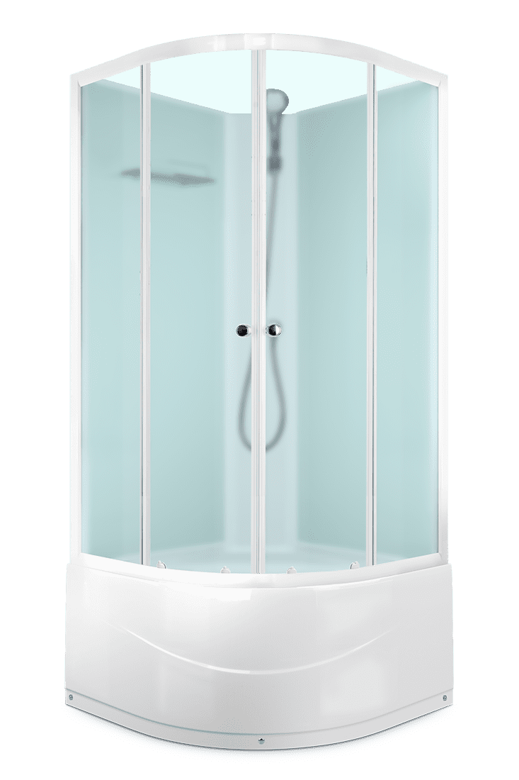 Купить душевая кабина domani spa eko high 99 без крыши, 90*90 вп см-белая задняя стенка в Иваново магазин сантехники Суперстрой