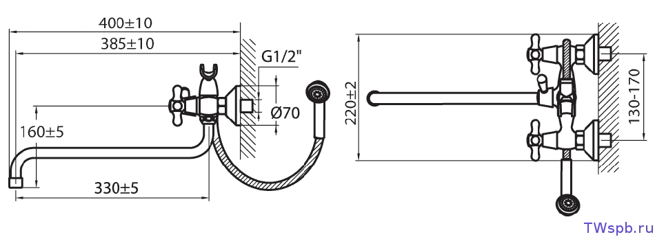 Купить смеситель для ванны ретро 1012222,варион. в Иваново магазин сантехники Суперстрой