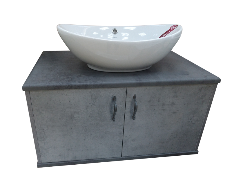 Купить тумба грей - 80 подвесная бетон, misty. в Иваново магазин сантехники Суперстрой