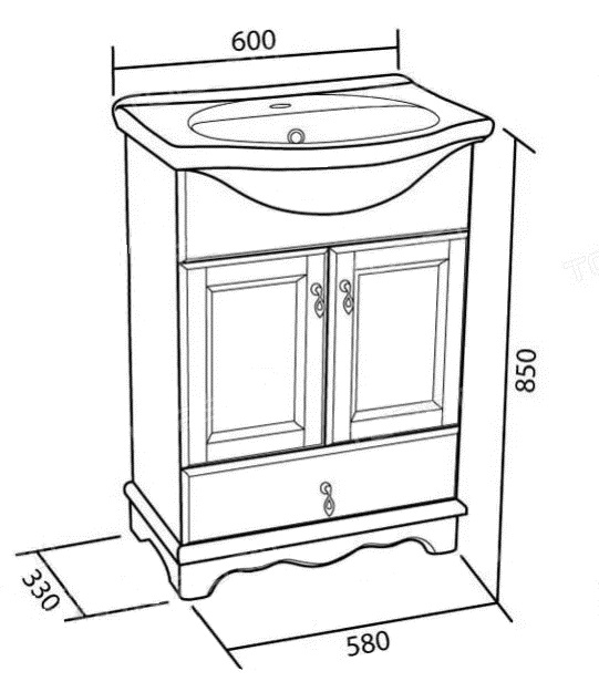 Купить тумба напольная варна 60с (1ящ) слоновая кость+раковина mia,good door. в Иваново магазин сантехники Суперстрой