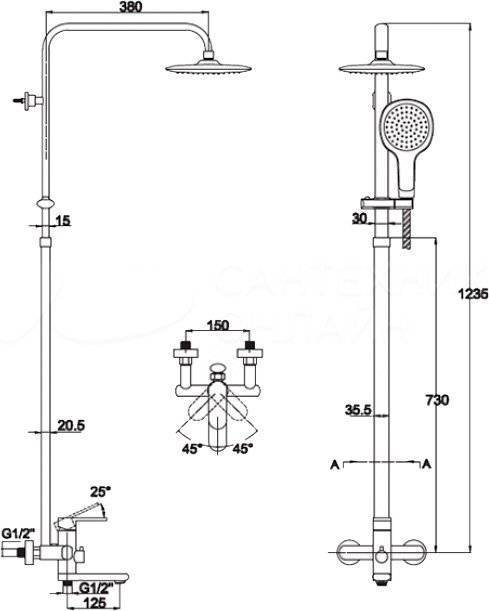 Купить душевая система  arena 33182, kaiser в Иваново магазин сантехники Суперстрой