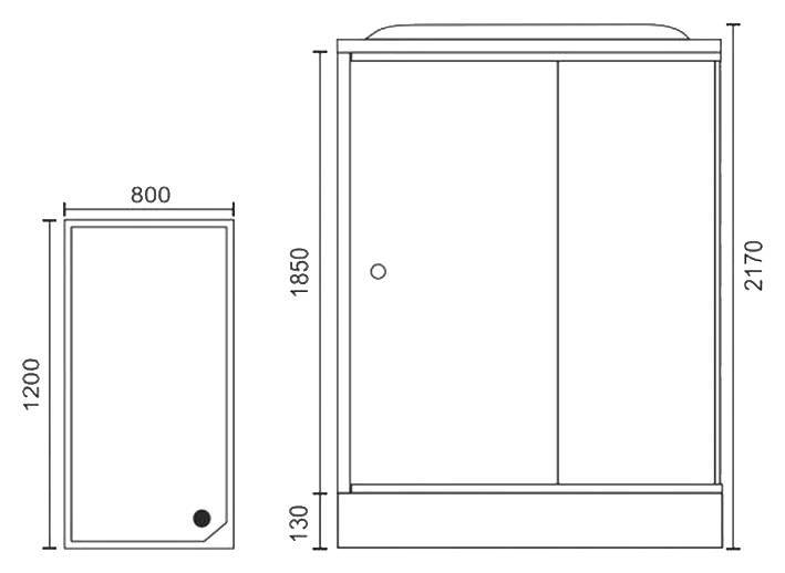 Купить душевая кабина royal rb 8120нр1-т,r(120*80*217) нп,пс,акриловая задняя стенка в Иваново магазин сантехники Суперстрой