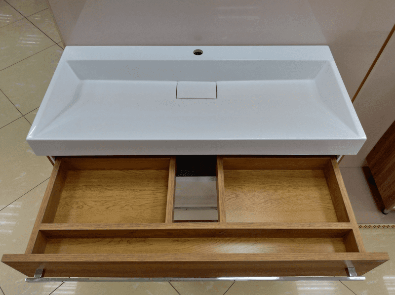 Купить тумба леон-100 подвесная 2ящ. белая + раковина caro, misty. в Иваново магазин сантехники Суперстрой