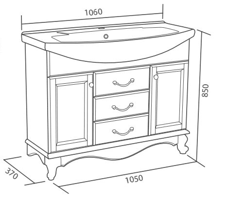 Купить тумба напольная версаль 105с слоновая кость+раковина элеганс, good door. в Иваново магазин сантехники Суперстрой